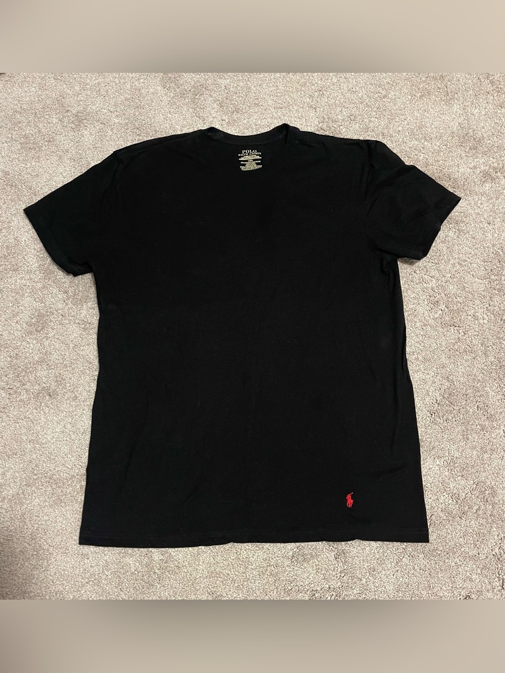Polo by Ralph Lauren Black Short Sleeve Tee with Red Pony